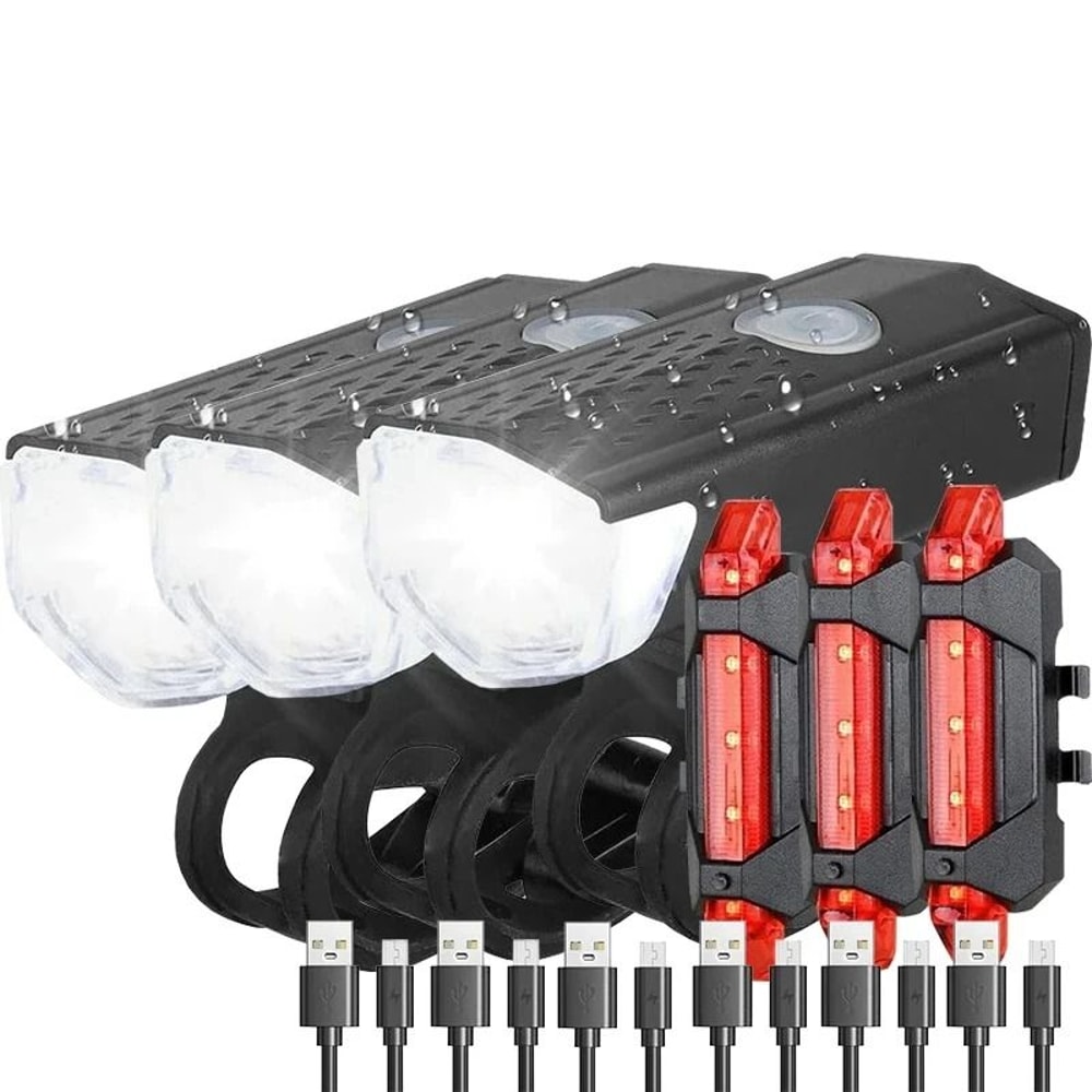 Rechargeable Bicycle Headlight And Taillight Set For Safer Night Cycling 6