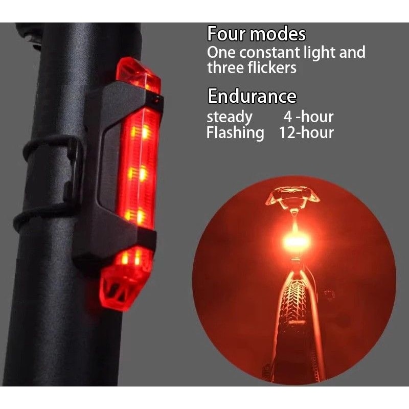 Rechargeable Bicycle Rear LED Taillight For Night Riding Safety 5