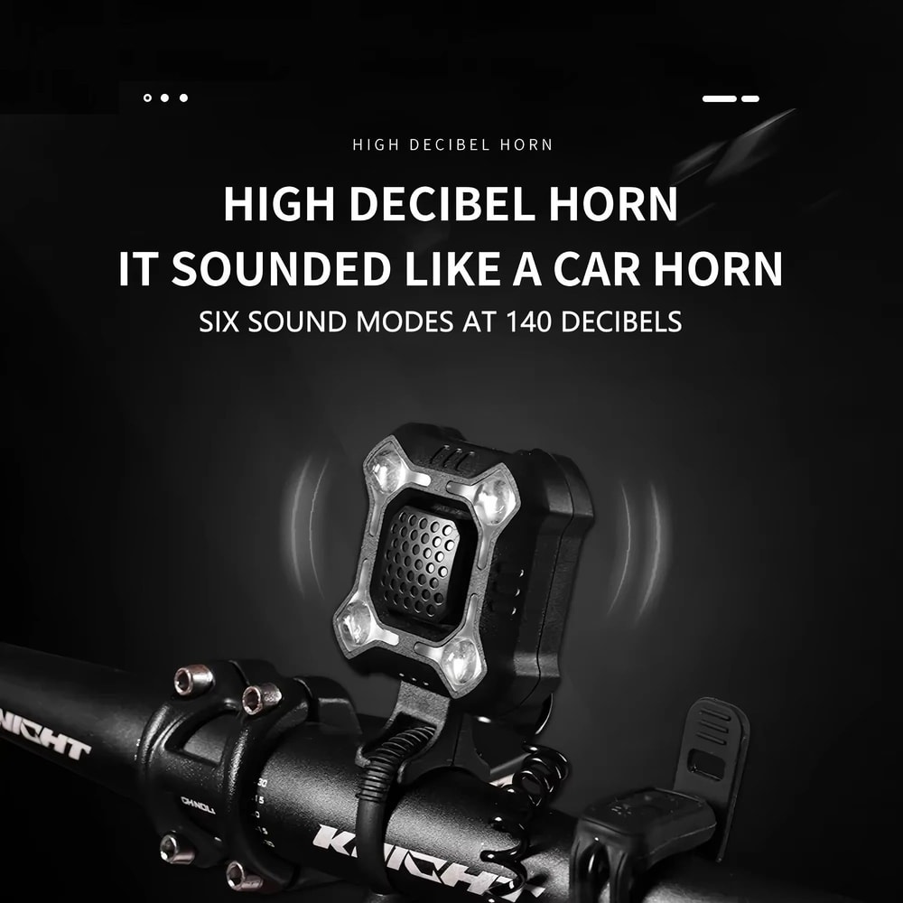 Rechargeable Electronic Bicycle Bell And Horn With Bright Handlebar Light 1