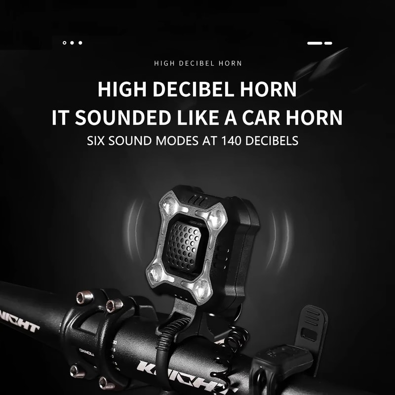 Rechargeable Electronic Bicycle Bell And Horn With Bright Handlebar Light 1