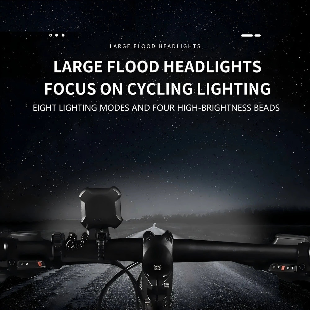 Rechargeable Electronic Bicycle Bell And Horn With Bright Handlebar Light 2