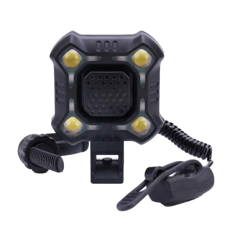 Rechargeable Electronic Bicycle Bell And Horn With Bright Handlebar Light 6