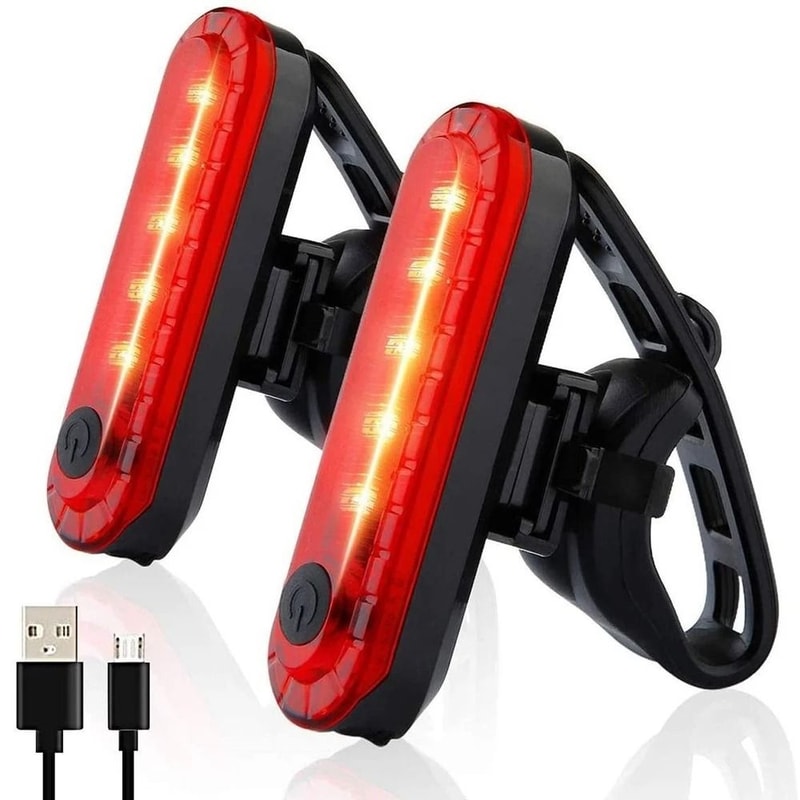 USB Rechargeable Bicycle Rear LED Taillight For Night Riding Safety 0