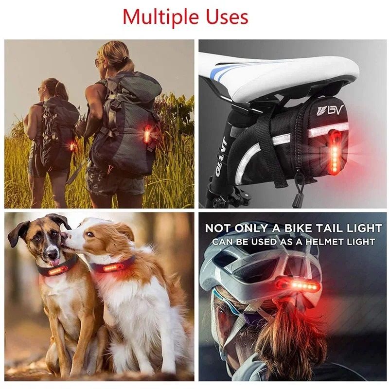 USB Rechargeable Bicycle Rear LED Taillight For Night Riding Safety 5