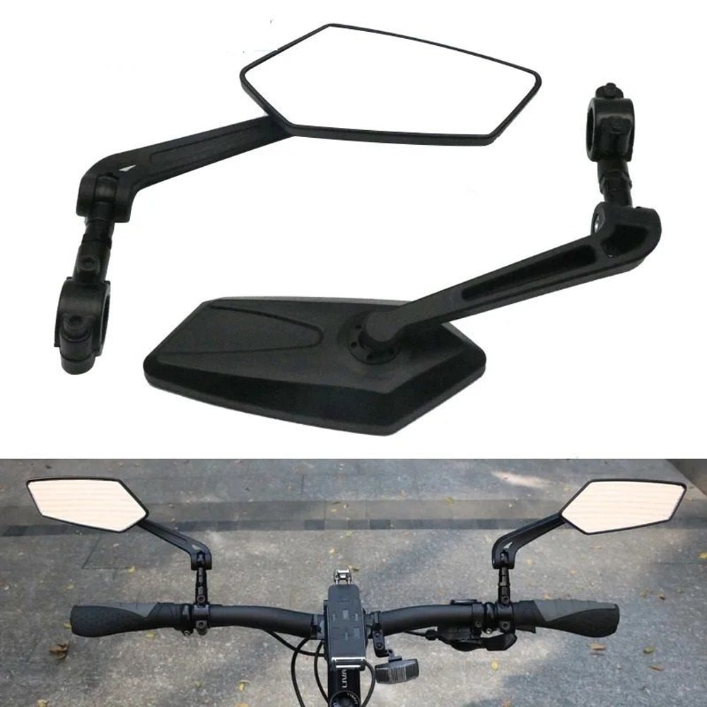 Adjustable Bicycle Rear View Mirror For Handlebar With Wide Angle Visibility 0