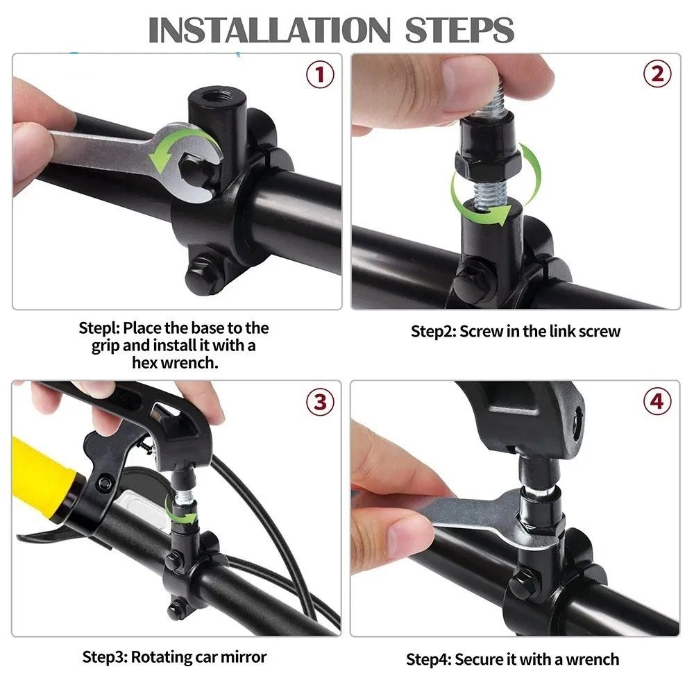 Adjustable Bicycle Rear View Mirror For Handlebar With Wide Angle Visibility 2