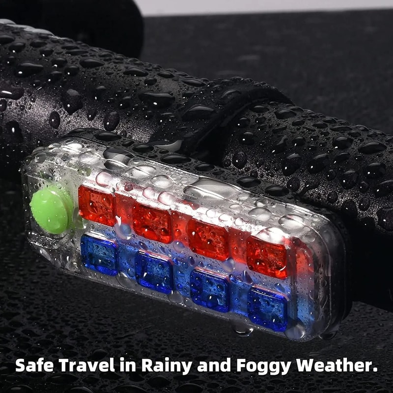 USB Rechargeable Bicycle Rear Safety Tail Light With Red And Blue LED 2
