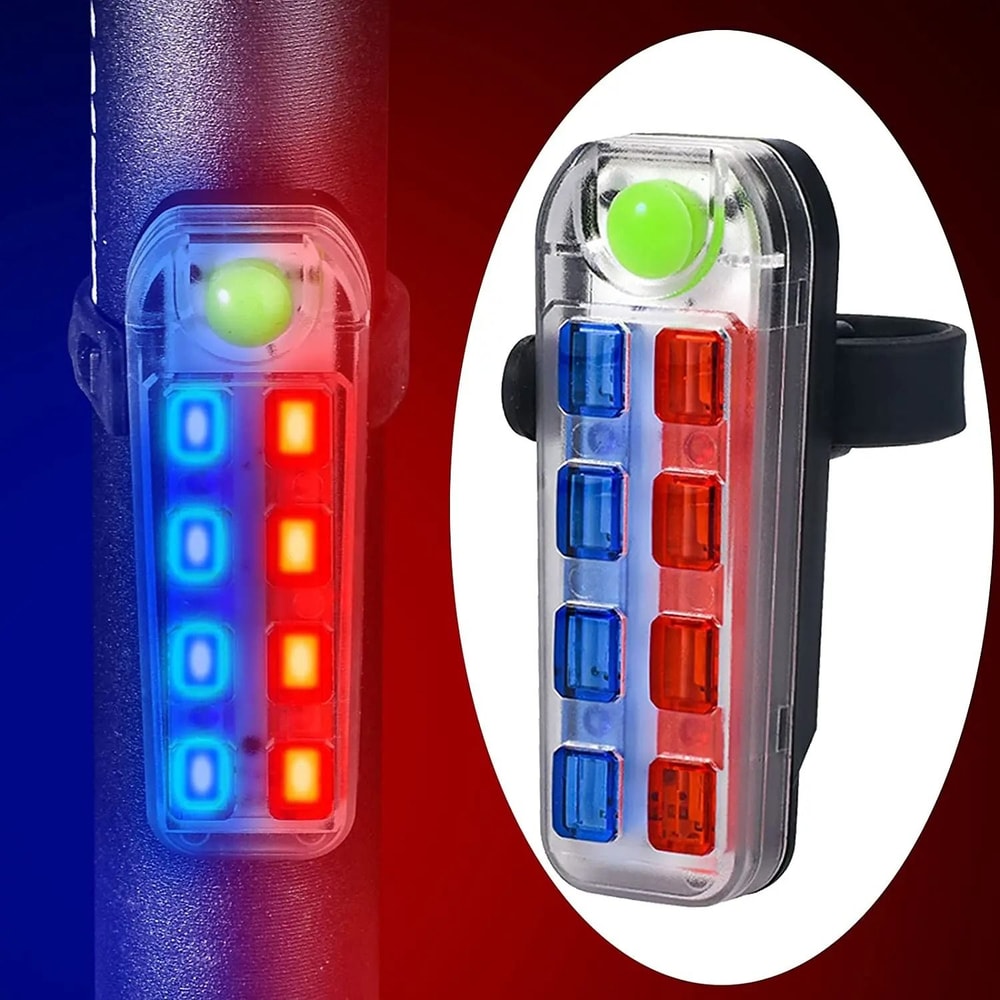 USB Rechargeable Bicycle Rear Safety Tail Light With Red And Blue LED 4