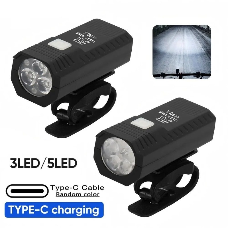USB Rechargeable Bike Front Light And Taillight Set With Three Lighting Modes 3