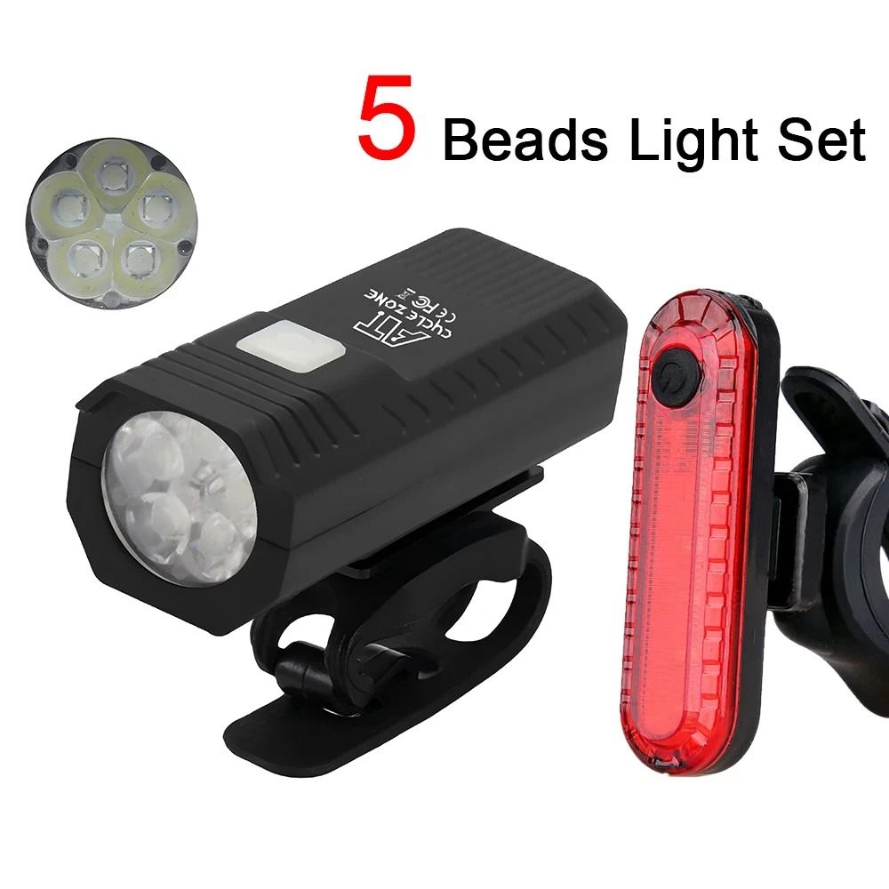 USB Rechargeable Bike Front Light And Taillight Set With Three Lighting Modes 6