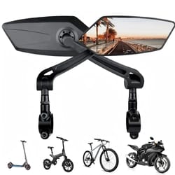 360 degree adjustable bicycle rear view mirror with handlebar reflector