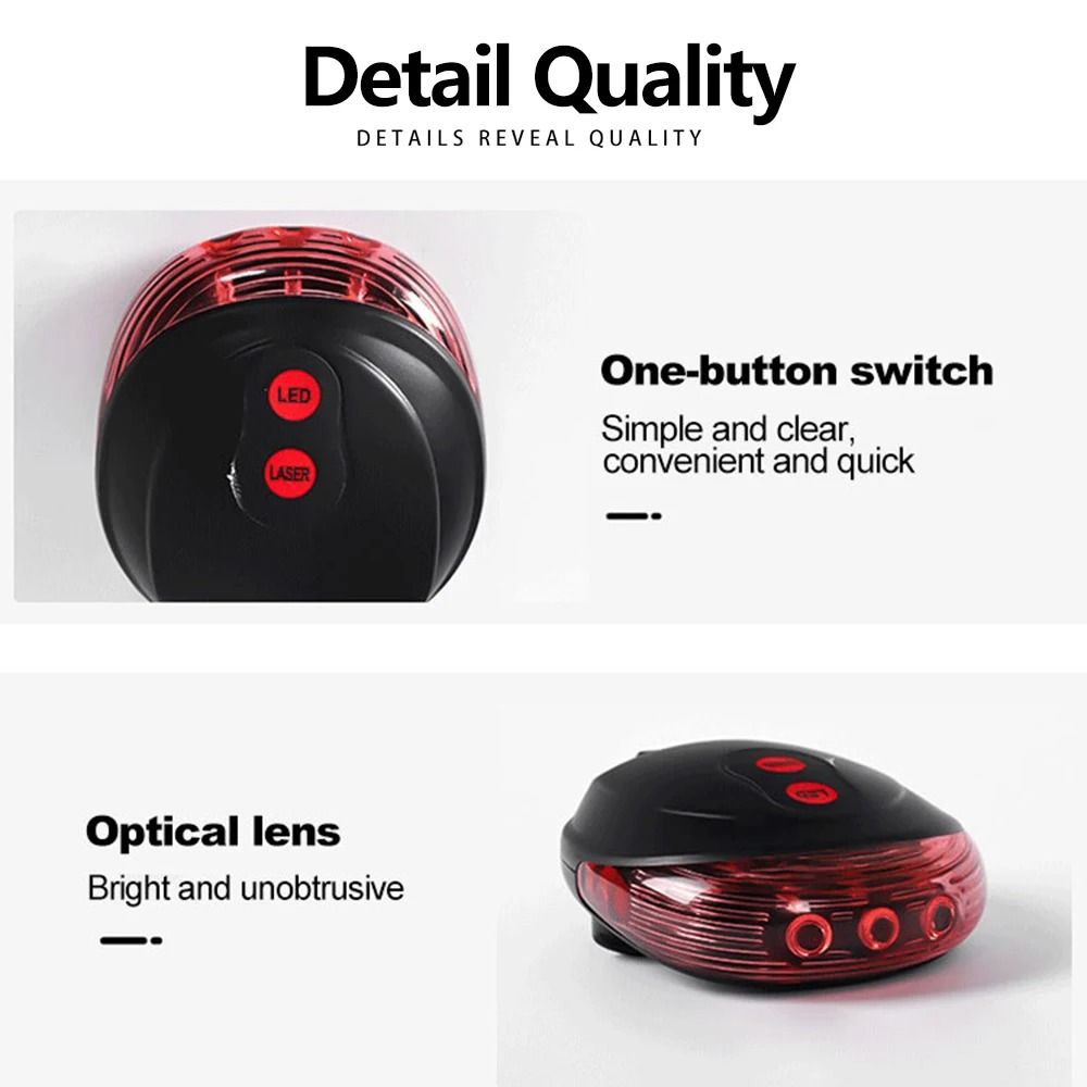 Rechargeable Bicycle Rear LED Tail Light For Night Riding Safety 4