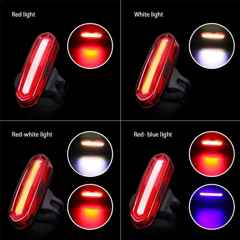 USB Rechargeable Bicycle Tail Light With Bright COB LED For Night Safety 1