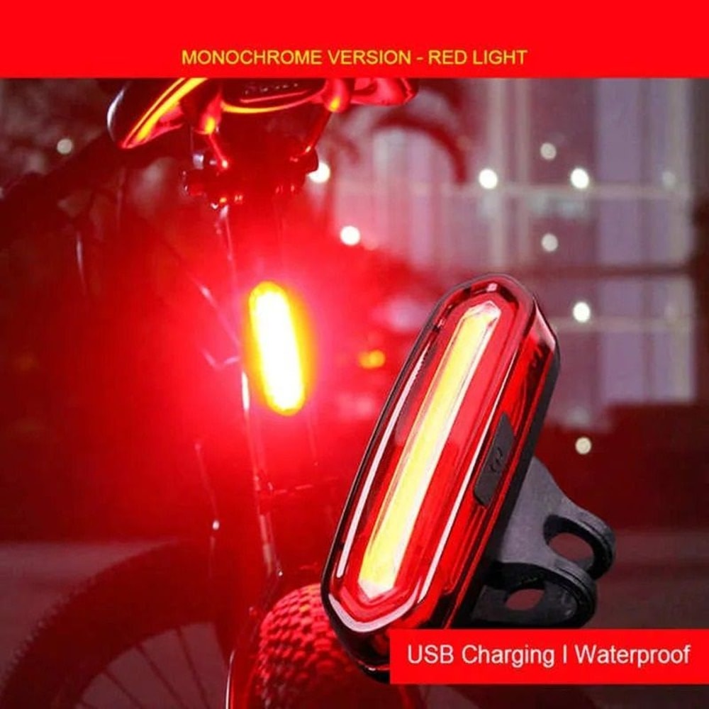 USB Rechargeable Bicycle Tail Light With Bright COB LED For Night Safety 5