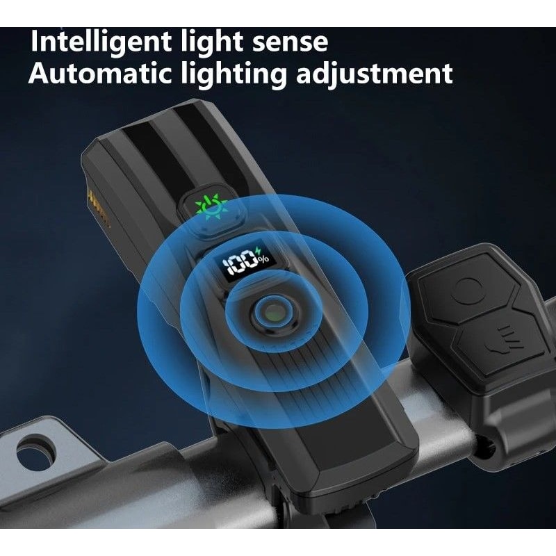 Smart Rechargeable Bicycle Front Light With Wire Free Remote And Horn 1