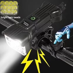 rechargeable bicycle front led light with horn for night riding