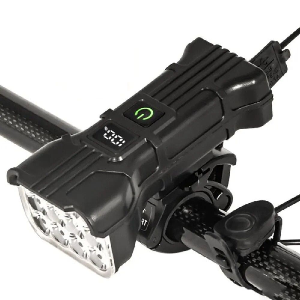 Rechargeable Bicycle Front LED Light With Horn For Night Riding 1