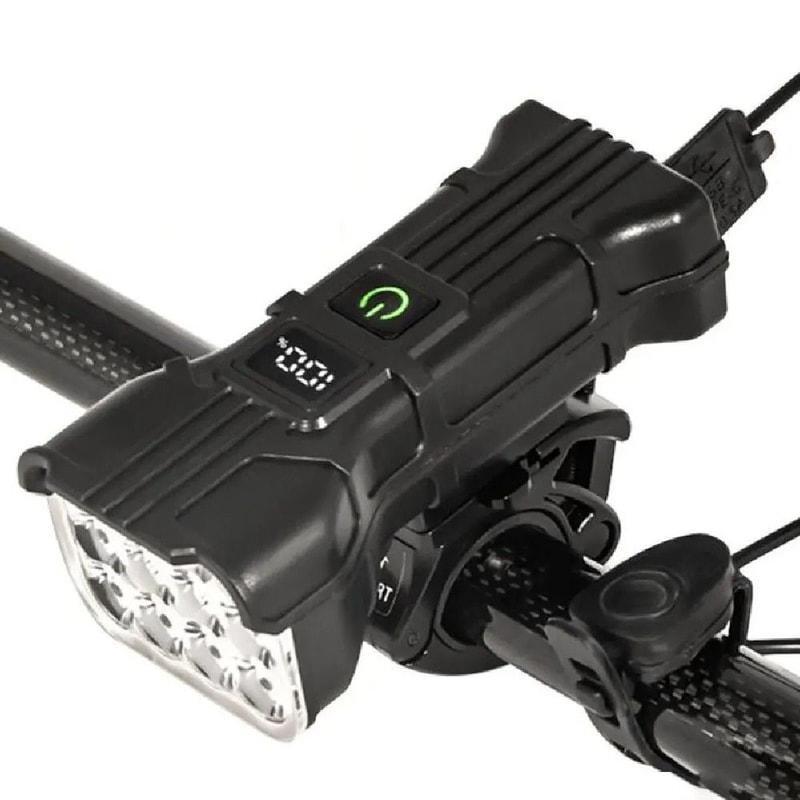 Rechargeable Bicycle Front LED Light With Horn For Night Riding 1
