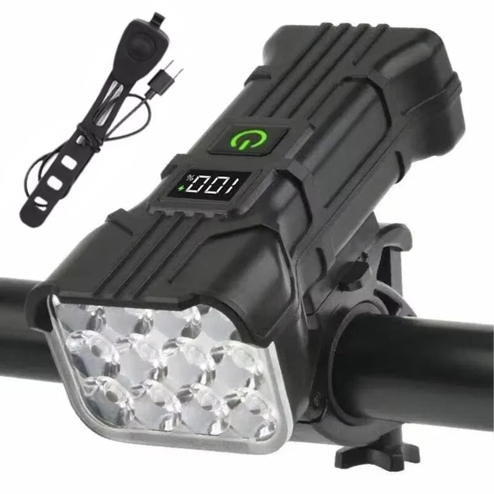 Rechargeable Bicycle Front LED Light With Horn For Night Riding 7