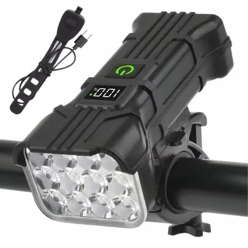 Rechargeable Bicycle Front LED Light With Horn For Night Riding 7