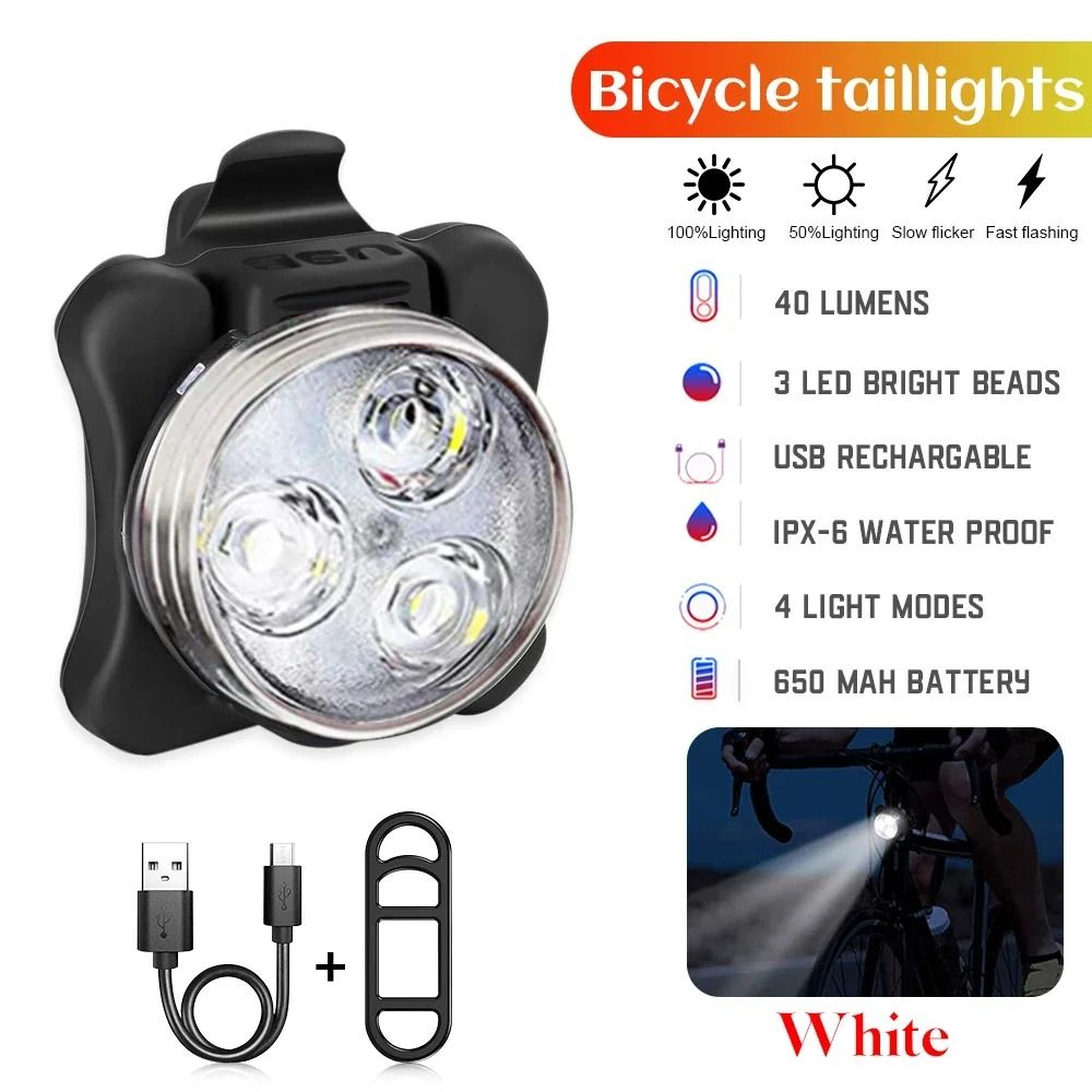 USB Rechargeable LED Bike Light Set Front And Rear Waterproof Cycling Safety Light 6