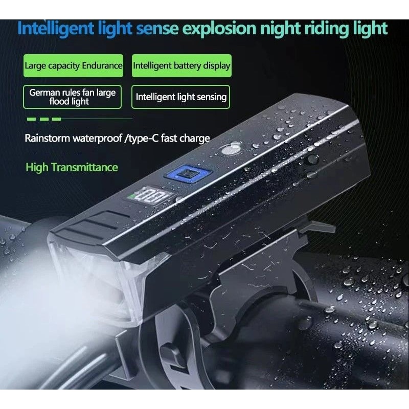 Smart Sensor Bicycle Front Light USB C Rechargeable LED Headlamp 2