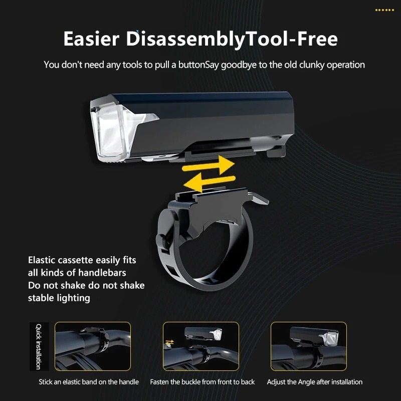 Smart Sensor Bicycle Front Light USB C Rechargeable LED Headlamp 4