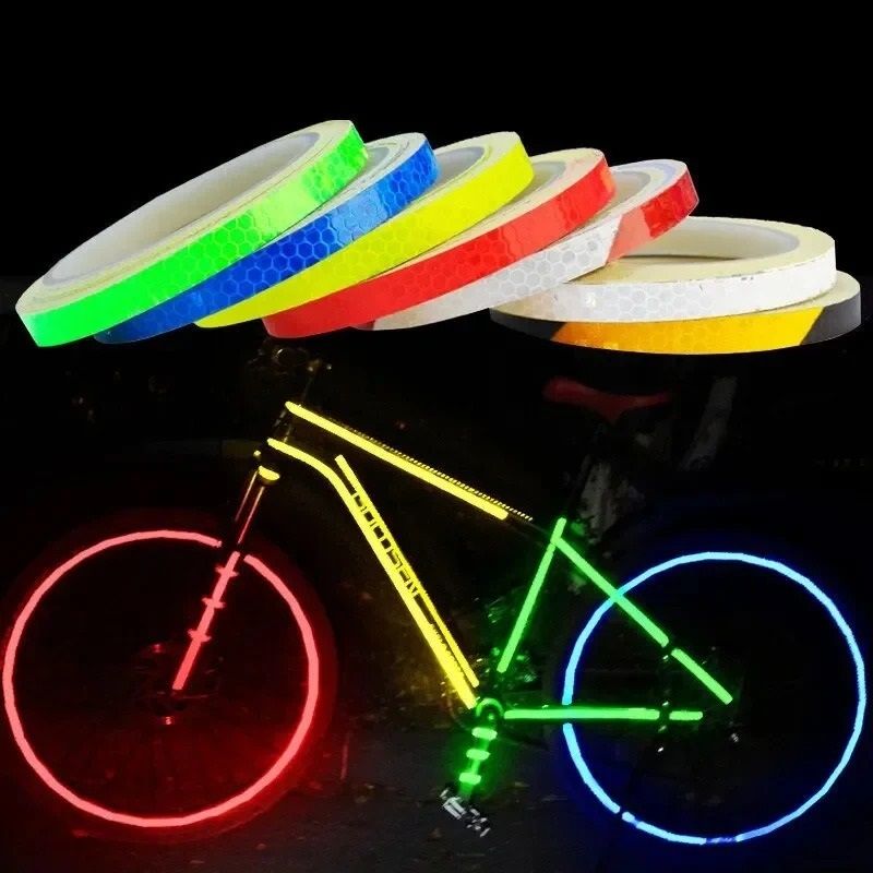 Reflective Bike Stickers Safety Tape Fluorescent Bicycle Warning Strips 0