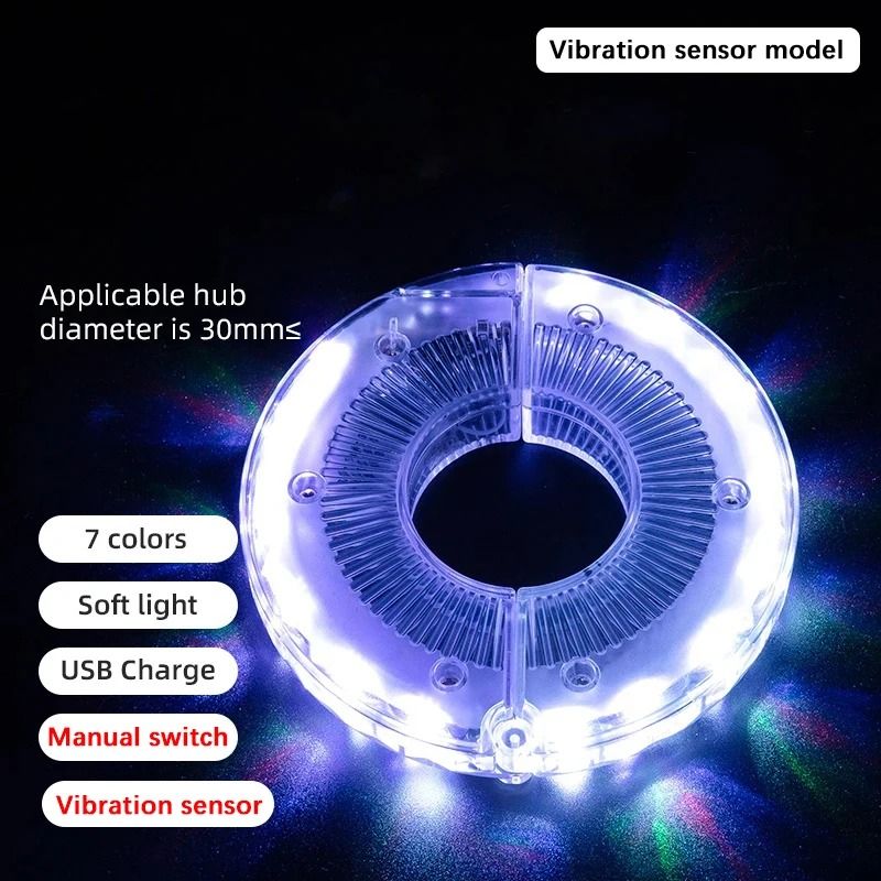 Rechargeable LED Bicycle Wheel Light Multi Color Bike Spoke Light 6
