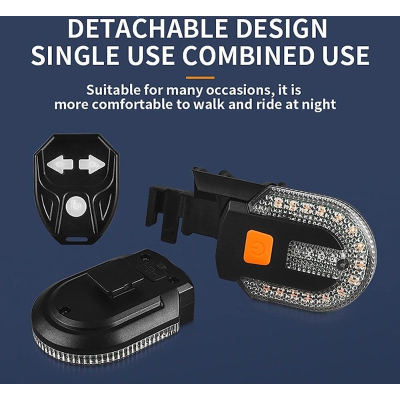 USB Rechargeable Bike Turn Signal Rear Light Wireless Remote Bicycle Tail Lamp 2