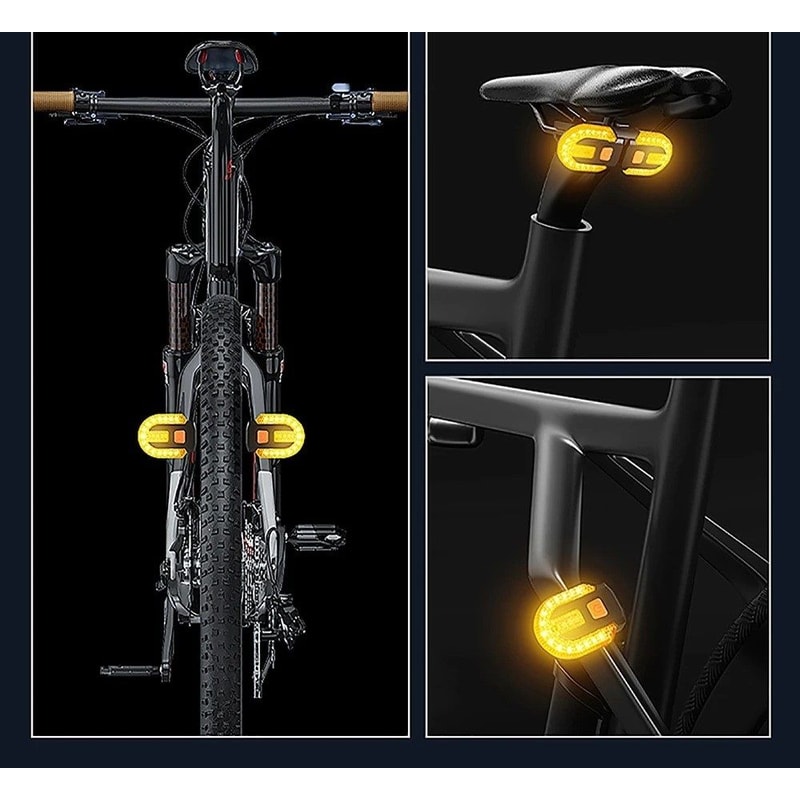 USB Rechargeable Bike Turn Signal Rear Light Wireless Remote Bicycle Tail Lamp 4