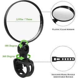 rotating bicycle rear view mirror for handlebar safety