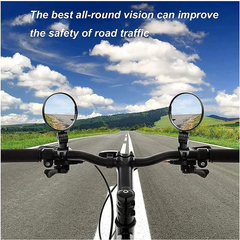 Rotating Bicycle Rear View Mirror For Handlebar Safety 4