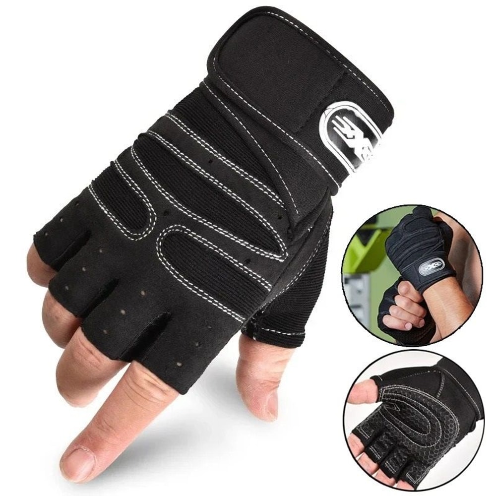 Fitness Half Finger Gloves With Wrist Support For Training And Riding 0