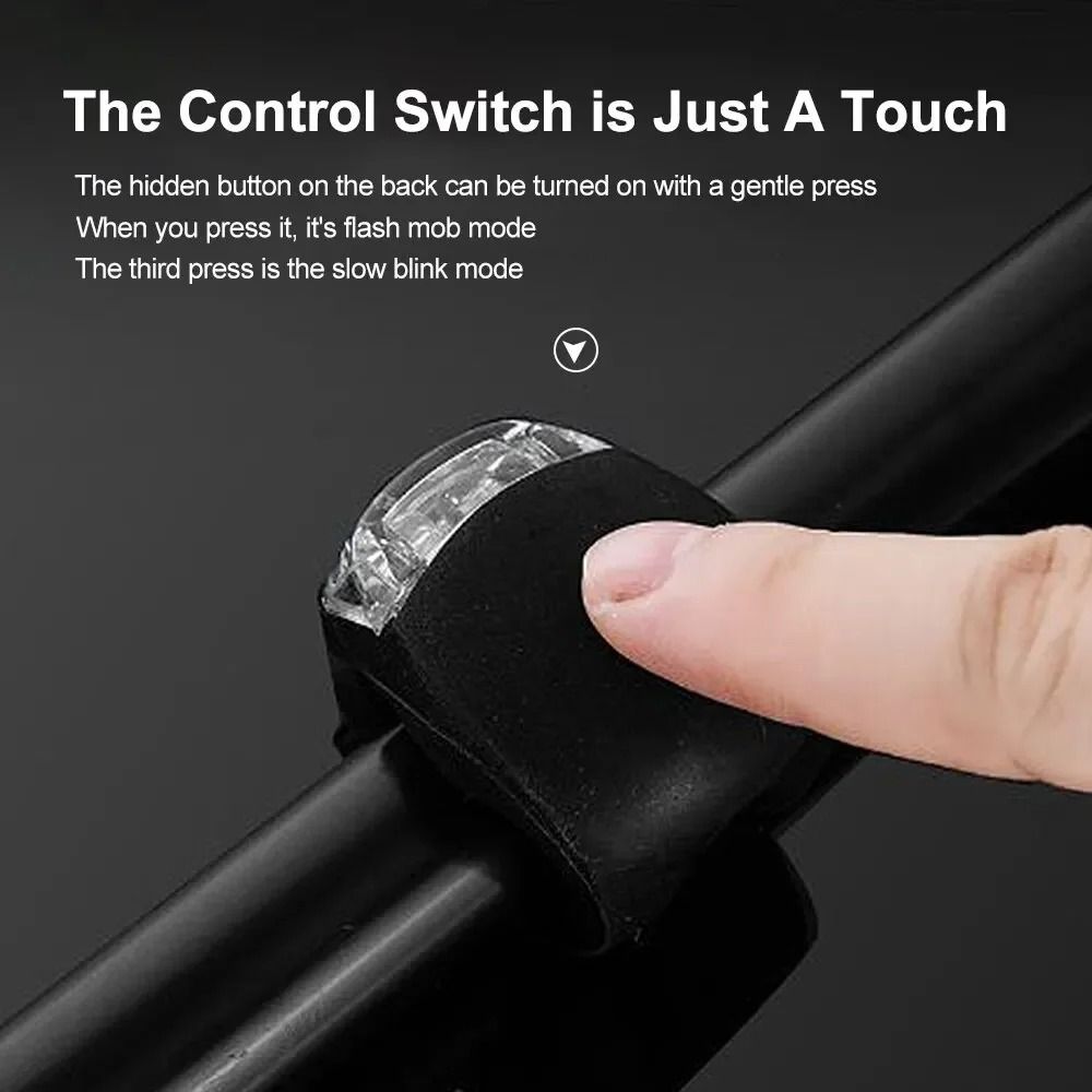 Silicone Waterproof Bike Light Set LED Bicycle Front And Rear Lamp 4