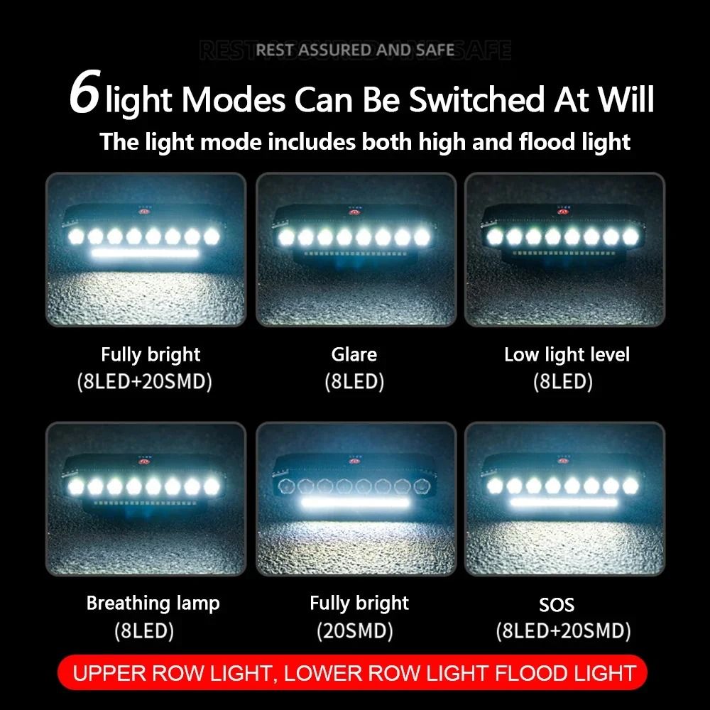 USB Rechargeable 8 LED Bike Front Light With Horn Bicycle Headlight 1