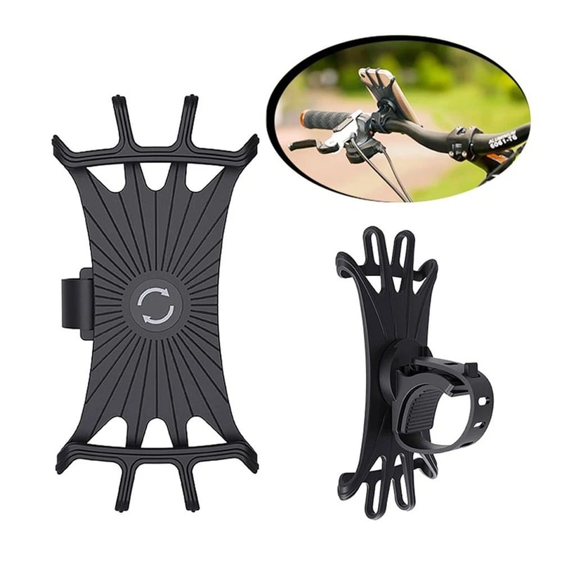 360 Degree Rotatable Silicone Bicycle Phone Holder Universal Mobile Stand 0