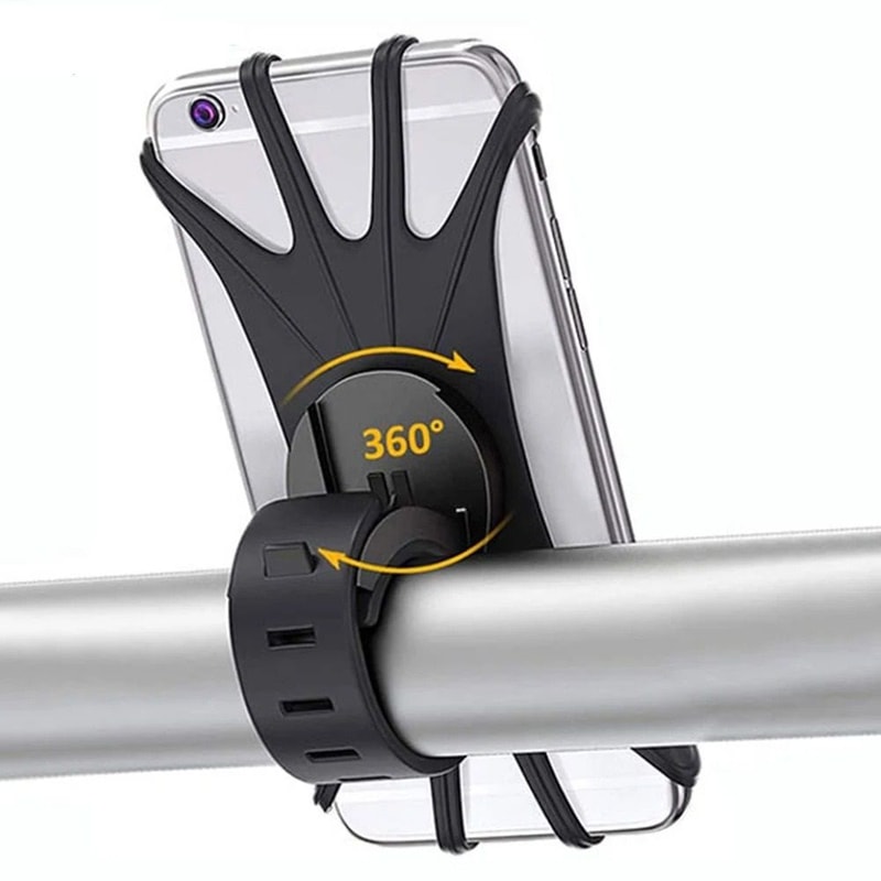 360 Degree Rotatable Silicone Bicycle Phone Holder Universal Mobile Stand 4