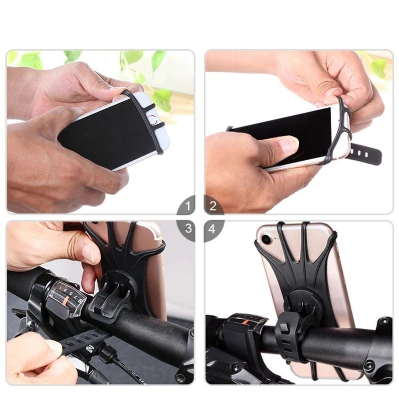 360 Degree Rotatable Silicone Bicycle Phone Holder Universal Mobile Stand 5