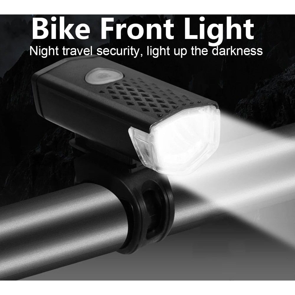 USB Rechargeable Bike Front Light LED Bicycle Headlamp With Three Modes 0