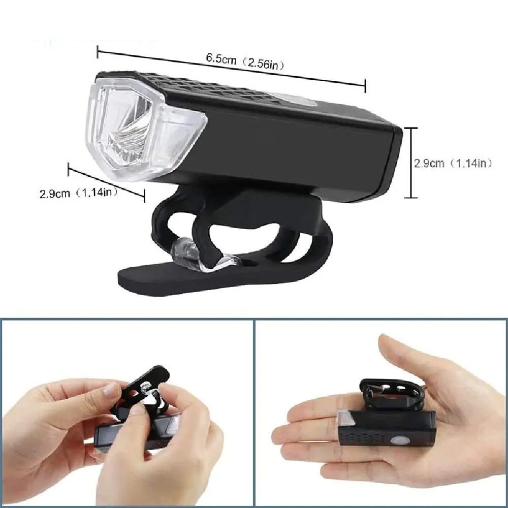 USB Rechargeable Bike Front Light LED Bicycle Headlamp With Three Modes 3