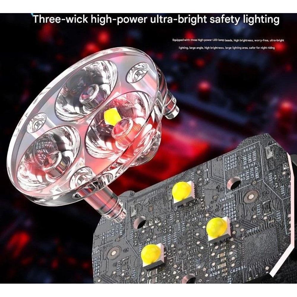 Solar Rechargeable Bicycle Front Light USB Type C Headlight 3