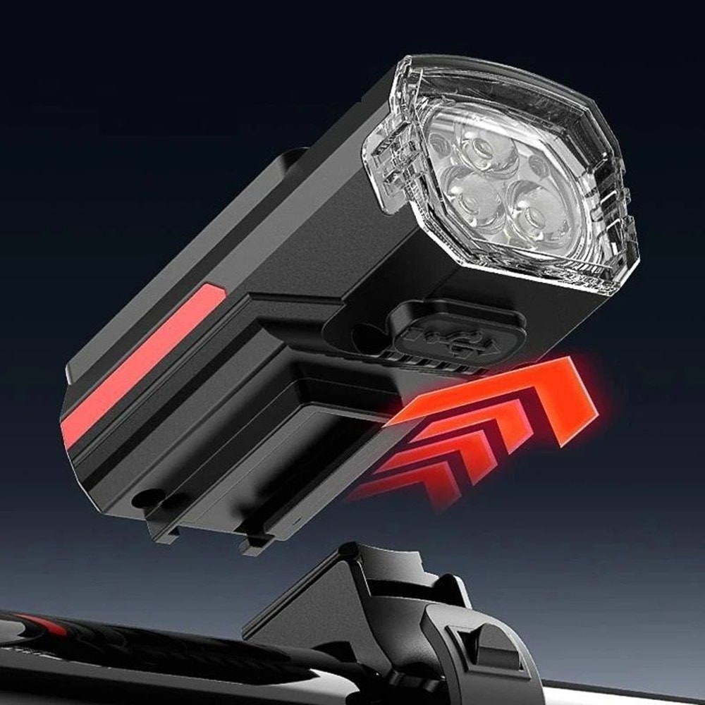 Solar Rechargeable Bicycle Front Light USB Type C Headlight 4