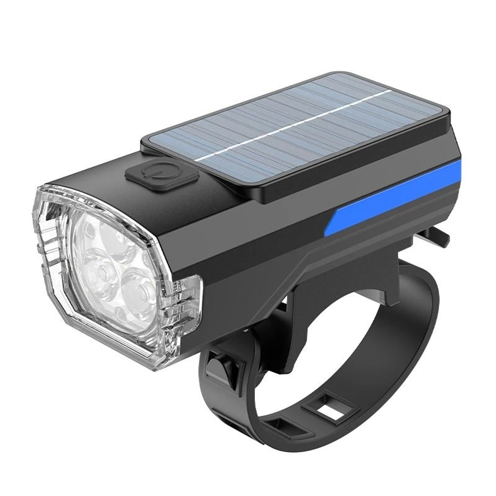 Solar Rechargeable Bicycle Front Light USB Type C Headlight 6