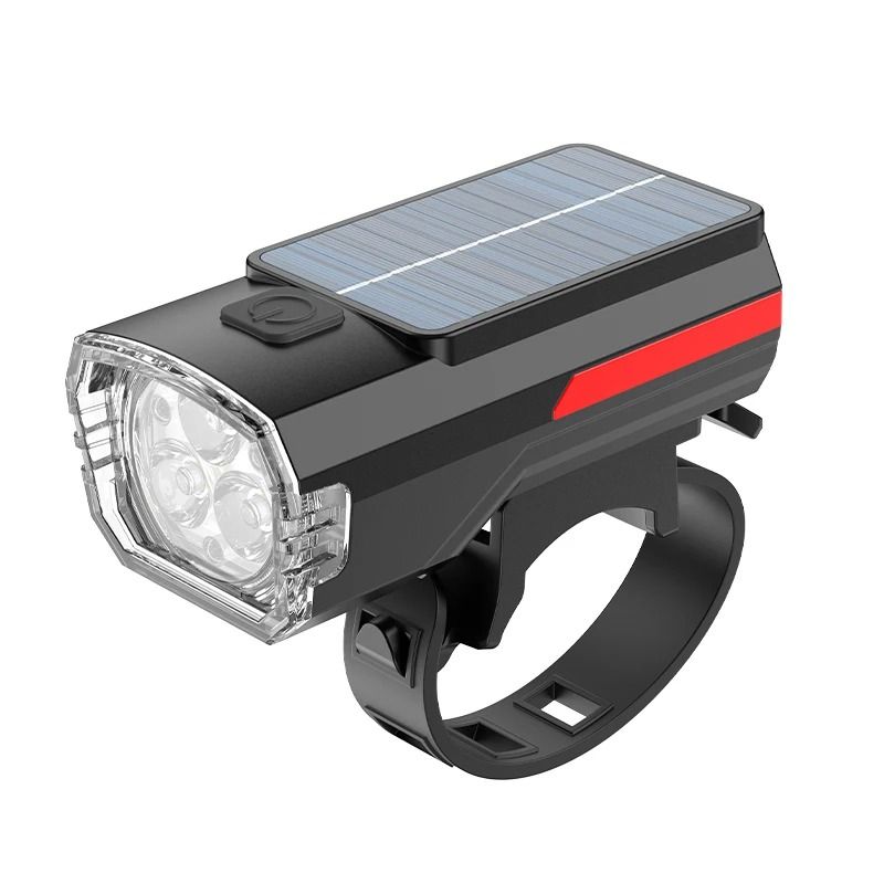 Solar Rechargeable Bicycle Front Light USB Type C Headlight 7
