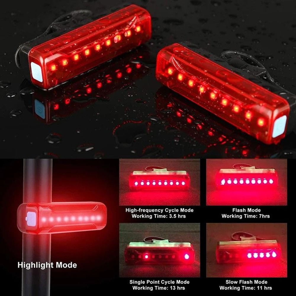 USB Rechargeable Bicycle Rear Light Ultra Bright LED Tail Lamp 0