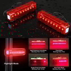 usb rechargeable bicycle rear light ultra bright led tail lamp