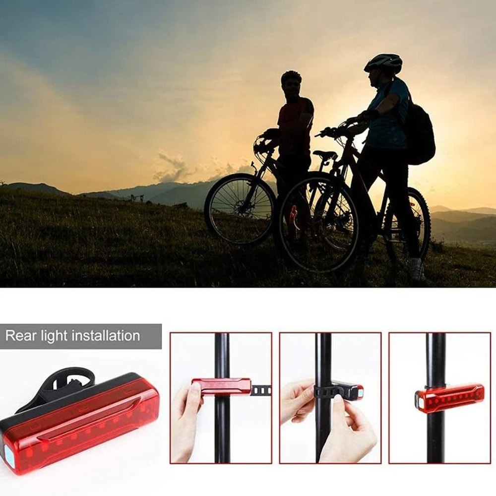 USB Rechargeable Bicycle Rear Light Ultra Bright LED Tail Lamp 4