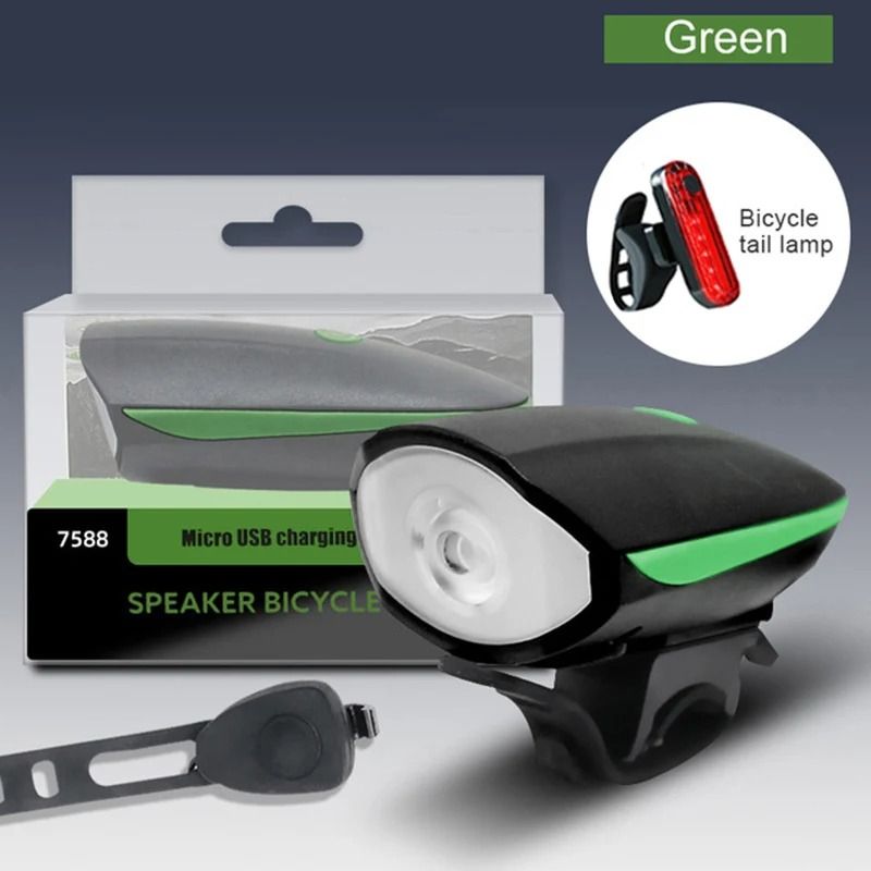 USB Rechargeable Bicycle Light Set Front And Rear With Horn 10