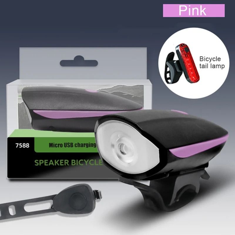 USB Rechargeable Bicycle Light Set Front And Rear With Horn 16
